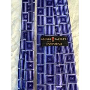 Robert Talbott Best of Class Silk Tie 58" x 3.75" Purple Blue Square Pattern